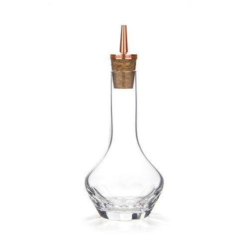 Bitters Bottle, 3.4oz (100ml), 5''H x 3''W, classic design, beveled glass with stainless steel