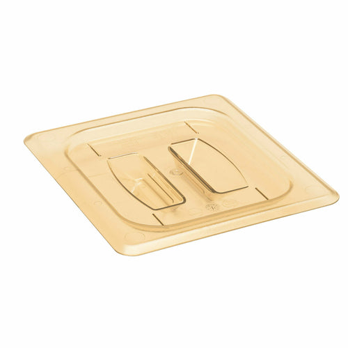 H-Pan Cover, high heat, 1/6 size, flat, with handle, -40F to 300F, non-stick surface, won't bend or dent, amber, NSF