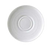 Saucer, 6'' dia., round, double well, embossed, polished foot, porcelain, bright white