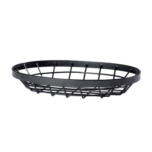 9'' x 6'' Oval Metal Gray Wire Food Serving Basket