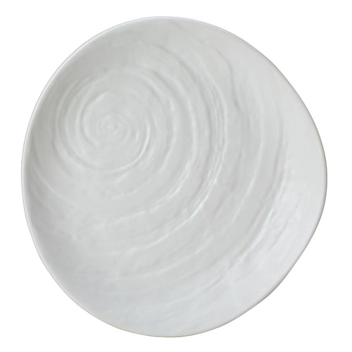 Plate, 11'', abstract round, melamine, Creations, Scape White