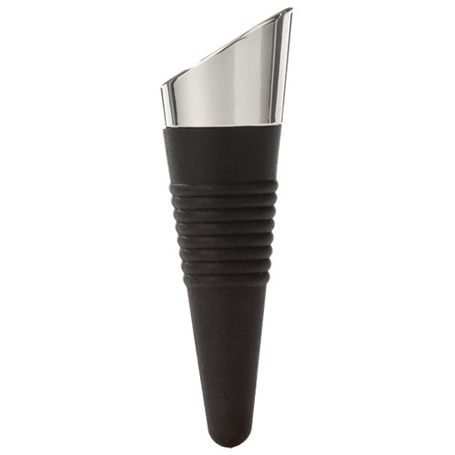 Zocco Wine Bottle Stopper, 3-3/4'' long, chrome plated top, rubber base
