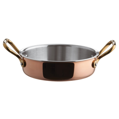 Mini Rondeau, 8 oz., 4'' dia. x 1-1/4''H, 3-ply, copper, aluminum and stainless steel construction, Paderno, Mini Copper