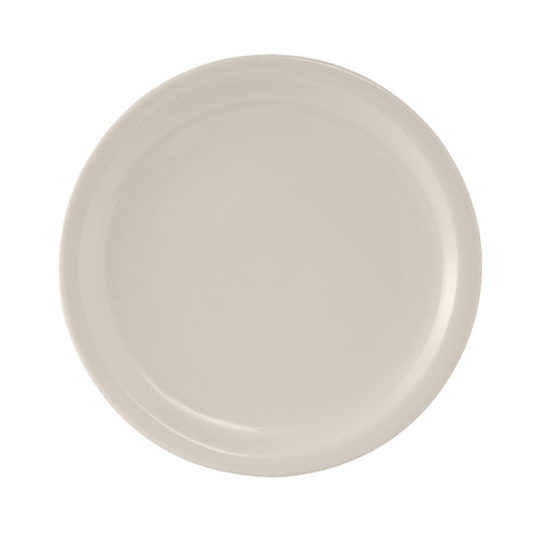 Plate, 8-1/8'' dia., round, narrow rim, oven proof, fully vitrified, lead-free, ceramic, Nevada, American White/Eggshell