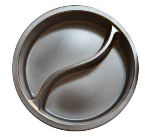Insert, 6 qt., divided yin & yang design, for Reflection induction round server (only), stainless steel
