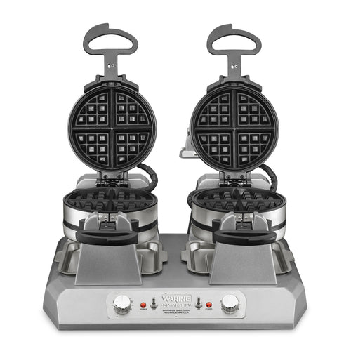 Commercial Belgian Waffle Maker quad side-by-side 7'' dia. X 1'' thick
