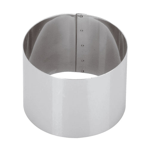 Pastry Ring, 3-1/8'' dia. x 2-3/8''H, smooth, rigid side, stainless steel, Paderno, Bakeware