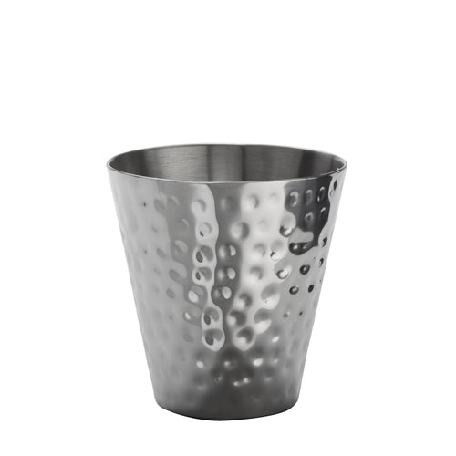 Tumbler, 12 oz., 3-3/4'' dia. x 4''H, double wall, stainless steel, hammered, mirror finish
