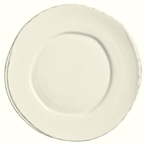 Plate, 12'' dia., round, wide rim, glazed, scratch resistant, fully vitrified, porcelain, cream white, Farmhouse