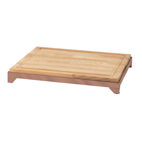 Carving Board, 18'' x 24'', with stainless steel XYLO copper coated base and corner legs