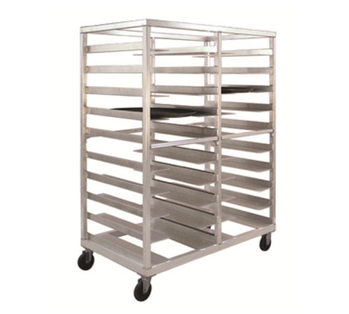 Universal Tray Rack, mobile, full height, open sides, accepts oval tray sizes 18'' x 26'', 12'' x 20'', 22-3/4'' x 27-5/8'', 20-3/4'' x 25-1/2'' & 23-1/2'' x 29'', double wide, (20) tray capacity.