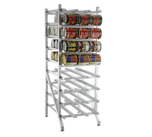 Can Storage Rack Stationary Design With Adjustable Feet Sloped Glides For Automatic Can Retrieval