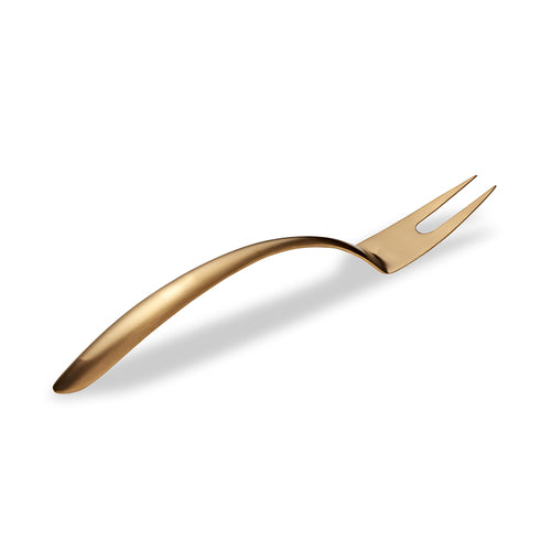 EZ Use Banquet Serving Fork, 14'', hollow cool handle, 18/8 stainless steel, PVD coated, gold, matte finish