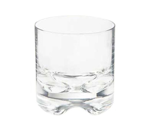 Roc N' Roll Rocks Glass, 10 oz. (10.7 oz. rim full), 3-1/2'' dia. x 3-1/2''H, SAN, clear, NSF