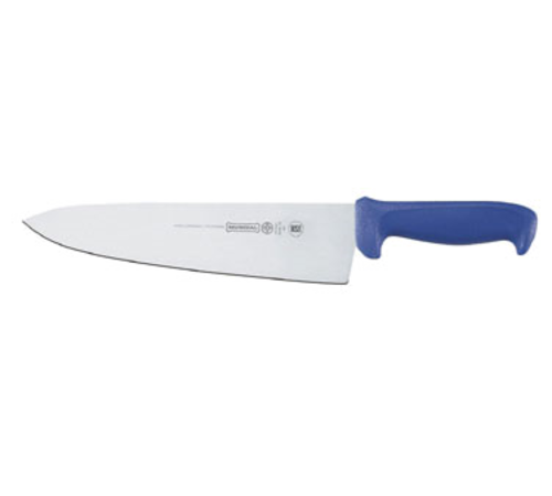 Cook's Knife, 10'', 2-1/2'' wide at handle, high carbon/no stain blade, blue polypropylene handle, treated with sanitized antimicrobial protection, NSF (snap)