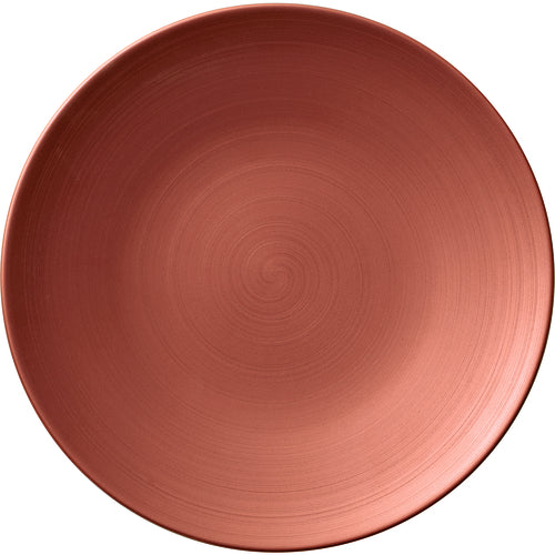 Plate, 10'' dia., round, flat, coupe, copper, with Cover Seal metallic-looking finish, Copper Glow