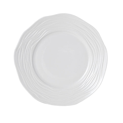 10-1/4-inch round white wide rim plate, Camilla
