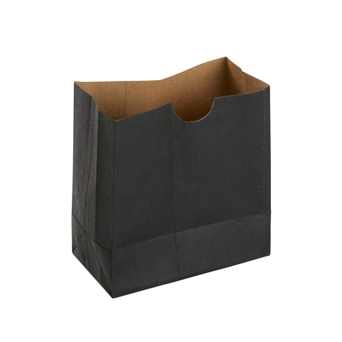 Mini Snack Bag, 3-3/8''L x 1-3/4''W x 3-1/2''H, square, grease resistant, disposable, black (250 each per pack)