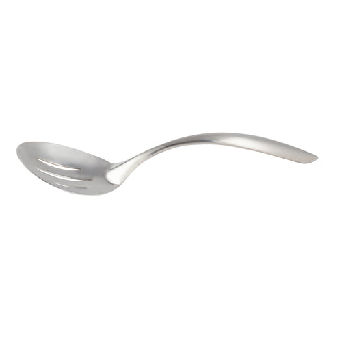 EZ Use Banquet Serving Spoon, 1 oz., 9-3/4'', slotted, hollow cool handle, 18/8 stainless steel, brush finish