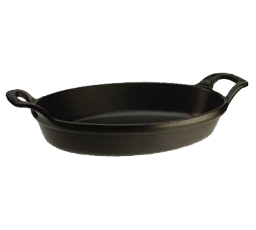 Staub Gratin Baking Dish, 0.75 qt., 8'' x 5.5'', oval, with handles, induction, enameled cast iron, black matte