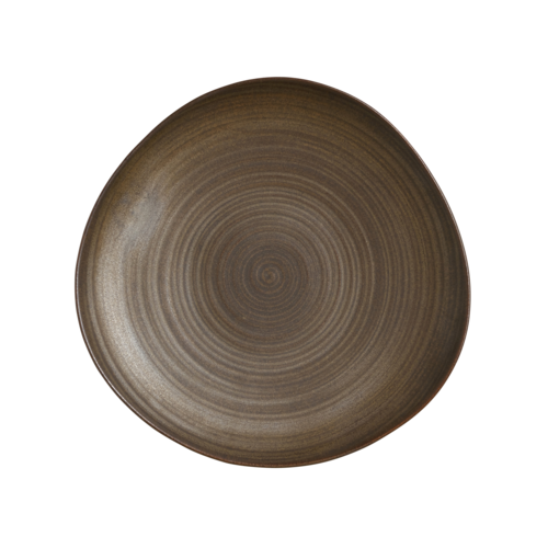 Plate, 8-5/8'' dia., round, porcelain, Folio, Alpha Ceram, Patina Bronze