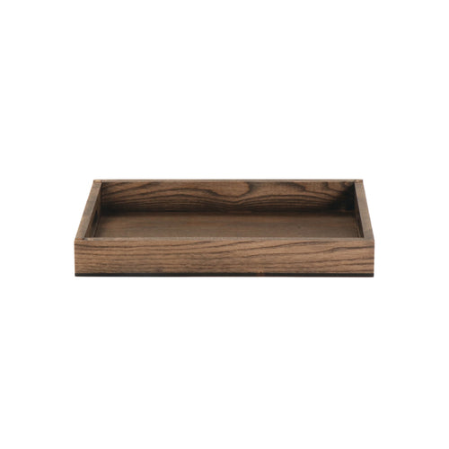 14.25'' x 9.5'' Rect. Walled Ash Wood Serving Tray w/ Handles