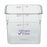 CamSquare Food Container, 22 qt., 11-1/4''L x 12-1/4''W x 15-3/4''H, with handles, allergen-free purple, allergen-free logo imprinted, polycarbonate, dishwasher safe, resists stains & odors, clear, NSF