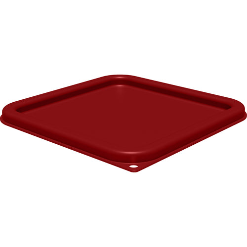 Squares Food Storage Container Lid, fits 6 - 8 qt Squares food storage containers, polyethylene, red, NSF, Made in USA