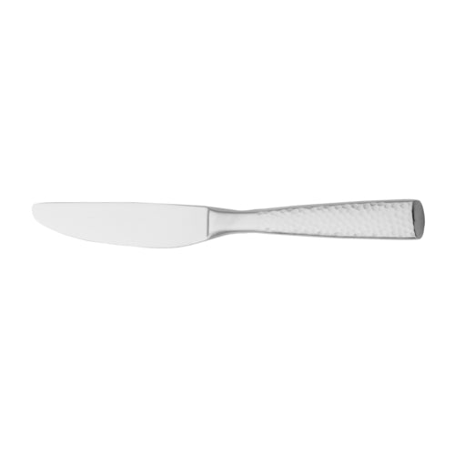 Dinner Knife, 8-7/16'', one piece, solid handle, heavy weight, 420 stainless steel, hammered finish, Walco, Alps