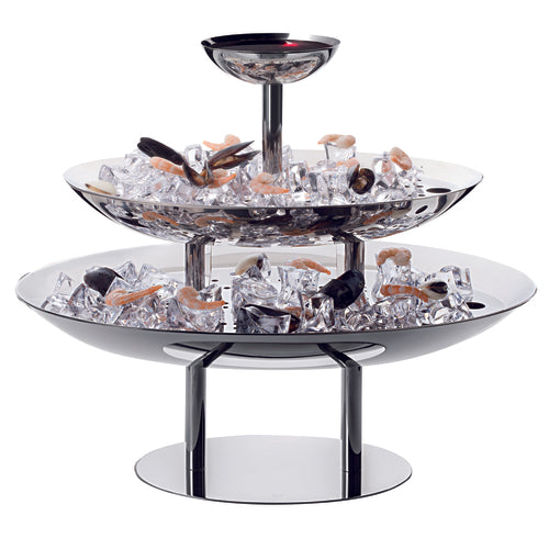 Oval Three-Tier Seafood Stand   H: 14-1/2''