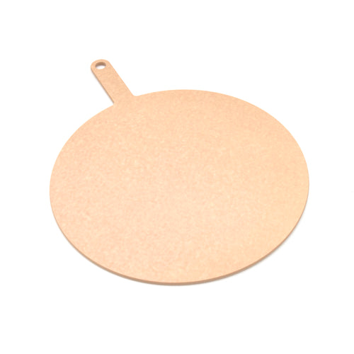 Epicurean Pizza Board, 16'' dia. x 1/4''H, round, with 5'' handle, dishwasher safe, paper composite, natural