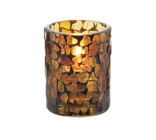 Classic Elegance Morocco Lamp, 3-1/2''H x 2-5/8'' dia., cylinder, mosaic amber