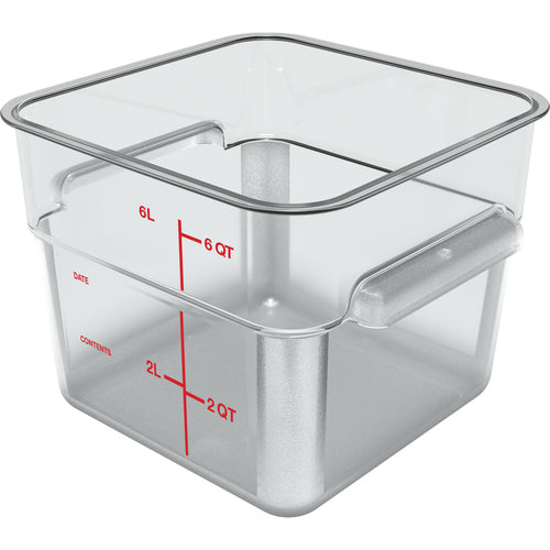 Squares Food Storage Container, 6 qt., 8-3/4'' x 7-3/10''H, square, reinforced stacking lugs