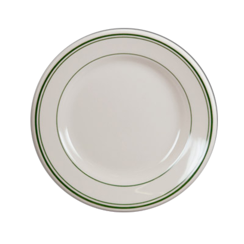 Plate, 8-1/4'', round, rolled edge, Homer, Green Band