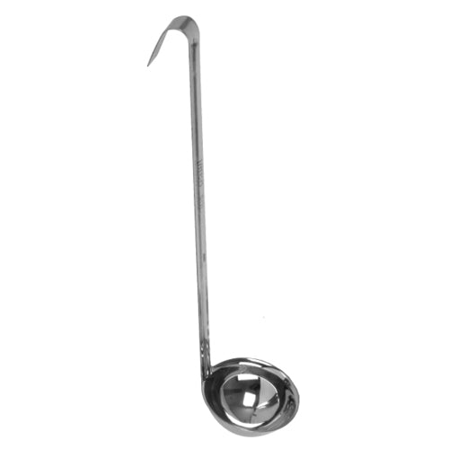 Ladle, 3 oz. capacity, one-piece construction, hooked handle, stainless steel