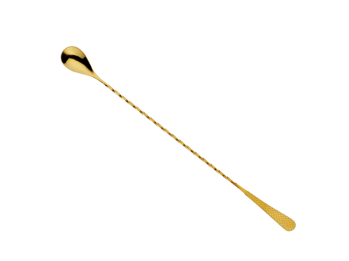 Barfly Diamond Lattice Japanese Style Bar Spoon, 13-3/16'' stainless steel, gold-plated finish