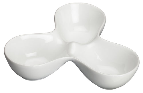 LOURES 13-1/4'' x 5'' Porcelain Trio Caddy Bowl, Durable White