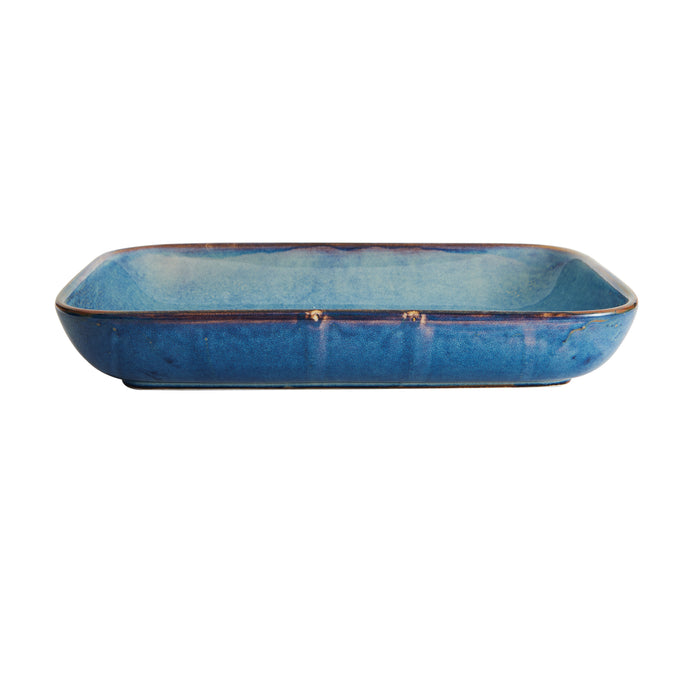 Starlit Dish/Tray, 13-1/2''L x 9-7/16''W, rectangular,  vitrified porcelain, blue