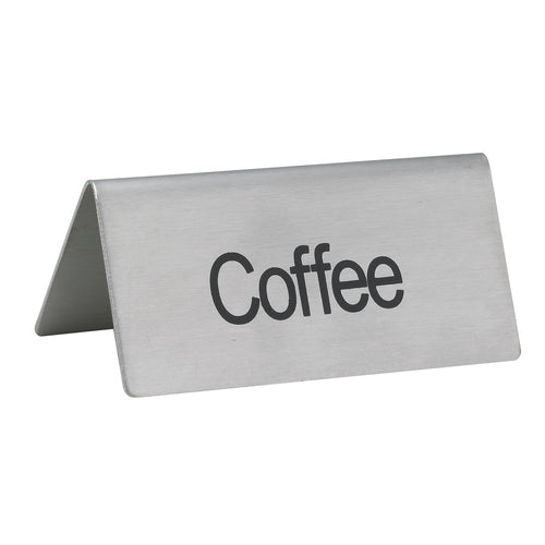 Beverage Tent Sign Coffee Ss 3''X1-1/2'' 1-1/4
