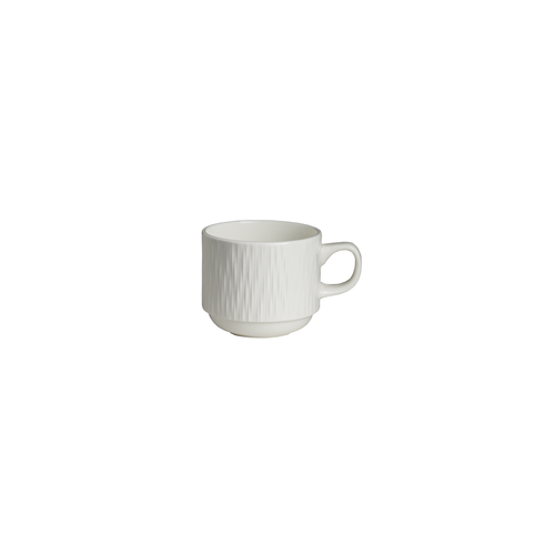 Cup, 8 oz., 4-1/8'' dia. x 2-1/2''H, stackable, bone china, white, Foliobone Lucia