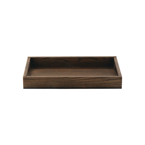 16.25'' x 11'' Rect. Walled Ash Wood Serving Tray w/ Handles