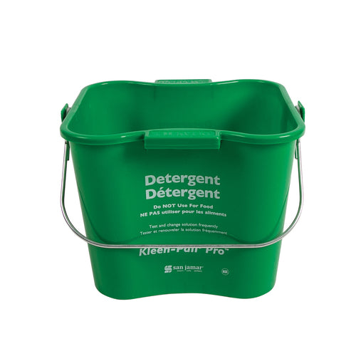 Kleen-Pail Pro, 3 qt., rounded corners, molded-in handles, trilingual design, green, NSF