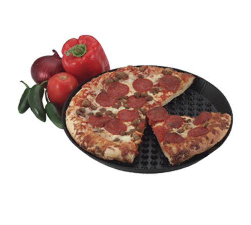 Pizza Pleezer, 11'' dia., patented elevators, microwavable and dishwasher safe, polypropylene, charcoal