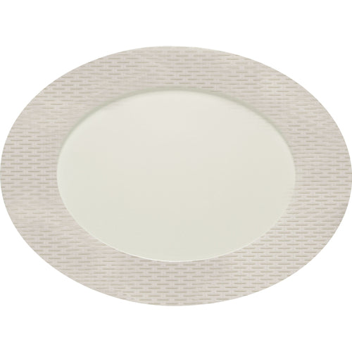 Platter, 13'' x 9-3/5'', oval, flat, rimmed, porcelain, Finest Loom, Purity by Bauscher