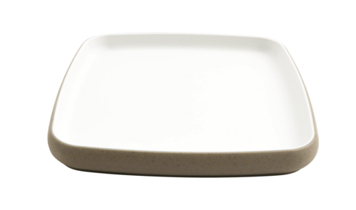 Cheforward Hatch Plate, 8.5''L x 8.5''W x 1''H, touch of honey interior/sandstone exterior