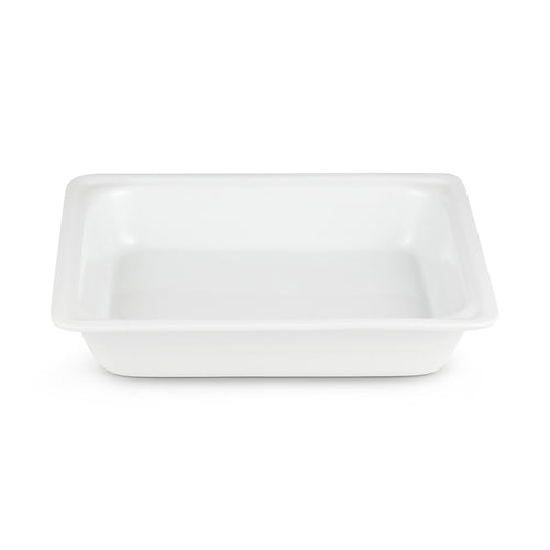Chafing Dish Food Pan, 4 qt., half size, square, porcelain, fits 4 qt. Crown, Jazz Rock