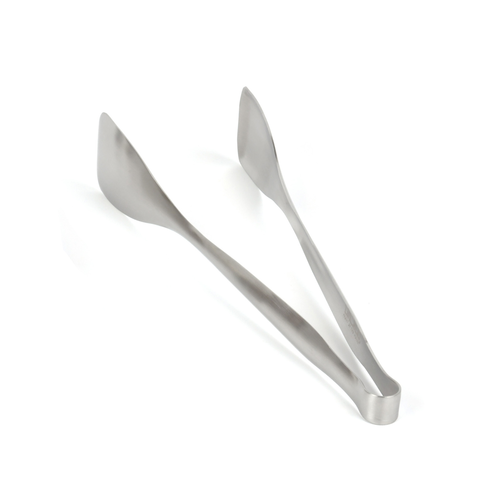 Tongs, 12'', brushed stainless steel, silver