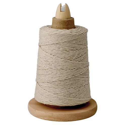 Regency Wraps Cooking Twine, 3/4 lb., 3-7/8'' x 3-7/8'' x 6'', with wooden holder & metal cutter, 550 feet