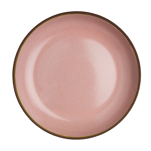 Plate, 30 oz., 8-3/4'' dia. x 1-1/2''H, pink interior & terracotta exterior, Maham Studio, Pink Peppercorn