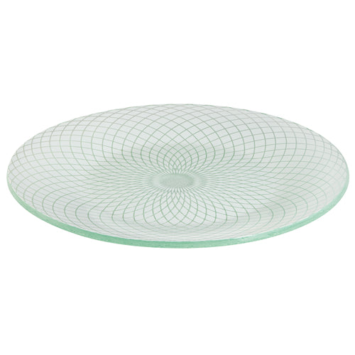 Spiro Platter, 15.6'' x 15.6'' x 1.2''H, round, integrates with all Rosseto Skycap and Multi-Chef Systems,  handmade glass, white